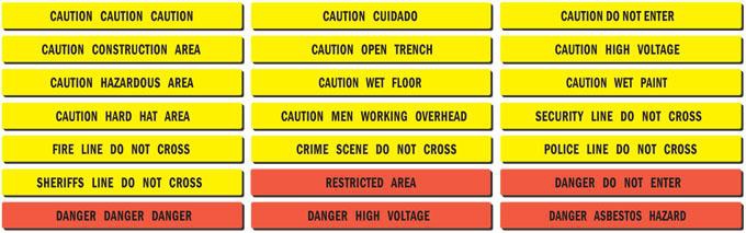 Barricade Tape Standard Legends